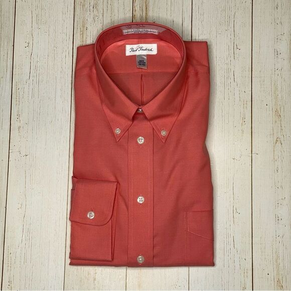 Paul Fredrick Easy Care 100% Cotton Pinpoint Dress Shirt - Size 16 - 32 - Picture 1 of 3
